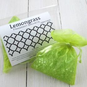 Lemongrass Sachets, 2pc package, light spa herbal scent