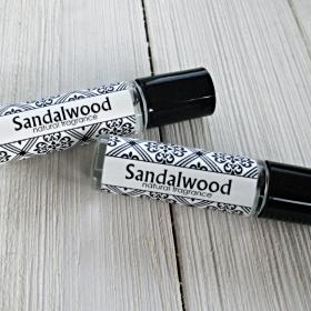 Sandalwood Perfume, 1/3oz roller bottle, realistic woodsy scent