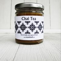 Chai Tea Jar Candle, 9oz, warm creamy spicy tea scent