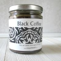 Black Coffee Jar Candle, 9oz size, strong coffee fragrance