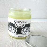 Gardenia Jar Candle, realistic southern white floral, 9oz container