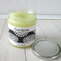 Gardenia Jar Candle, realistic southern white floral, 9oz container