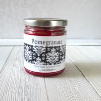 Pomegranate Jar Candle, 9oz, warm fruity fragrance, classic holiday scent