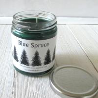 Blue Spruce Jar Candle, classic forest fragrance, holiday scent