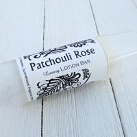 Patchouli Rose Lotion Bar, warm floral fragrance, 2oz twist up tube