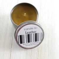 Leather Tin Candle, 6oz size