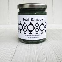 Teak Bamboo Jar Candle, fresh herbal blend