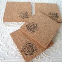 Black Rose Coaster Set (4pc)