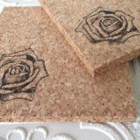 Black Rose Coaster Set (4pc)