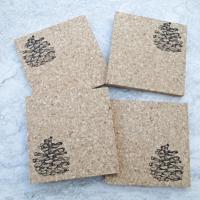 Pinecones Coaster Set (4pc)