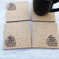 Pinecones Coaster Set (4pc)