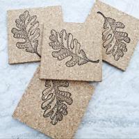 Tattoo Leaf Coaster Set (4pc)