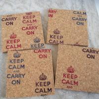 Keep Calm & Carry on (colors) Coaster Set (4pc)