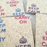 Keep Calm & Carry on (colors) Coaster Set (4pc)