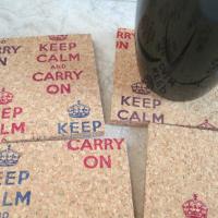 Keep Calm & Carry on (colors) Coaster Set (4pc)