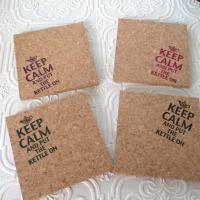 Keep Calm & Put the Kettle On (colors) Coaster Set (4pc)