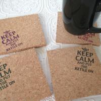 Keep Calm & Put the Kettle On (colors) Coaster Set (4pc)