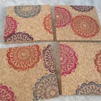 Mandala (hot colors) Coaster Set, (4pc)