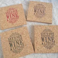 Wine  A little design Coaster Set in color (4pc)