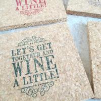 Wine  A little design Coaster Set in color (4pc)