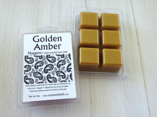 Golden Amber Wax Melts, Nuggets™, rich fragrance