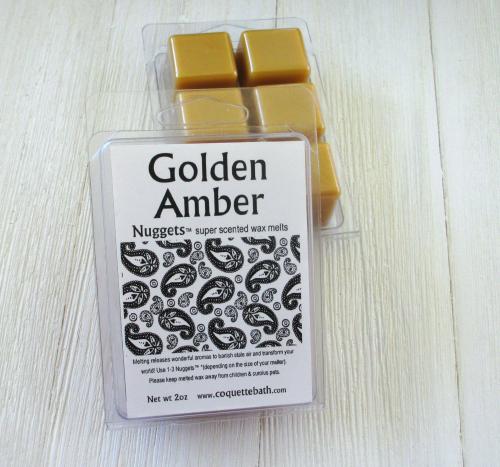 Golden Amber Wax Melts, Nuggets™, rich fragrance