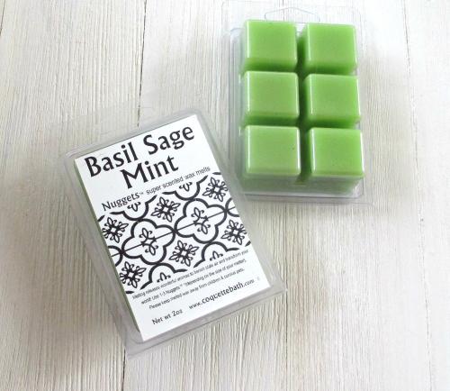 Basil Sage Mint Nuggets™ wax melts, vivid herbal fragrance