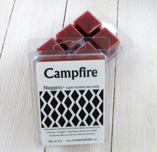 Campfire Wax Melts, 2oz Nuggets™, sitting around a bonfire