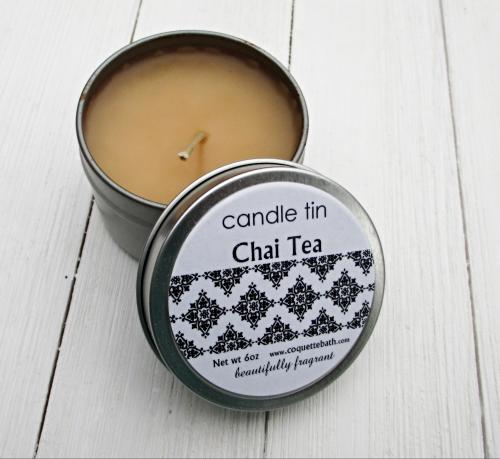 Chai Tea Tinned Candle, 6oz size