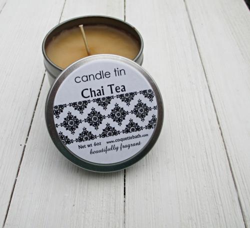 Chai Tea Tinned Candle, 6oz size