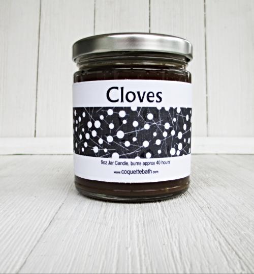 Cloves Jar Candle, 9oz size, warm spice fragrance