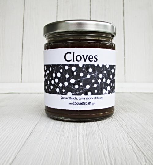 Cloves Jar Candle, 9oz size, warm spice fragrance