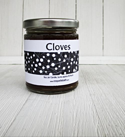 Cloves Jar Candle, 9oz size, warm spice fragrance