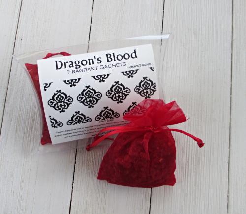 Dragon's Blood Sachets, 2pc set, classic incense fragrance
