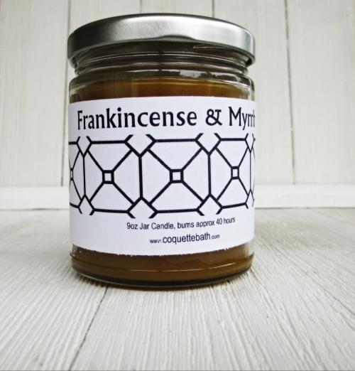 Frankincense & Myrrh jar candle, Classic church incense fragrance