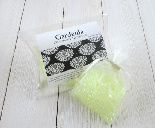 Gardenia Sachets, 2pc set, classic white floral sachets