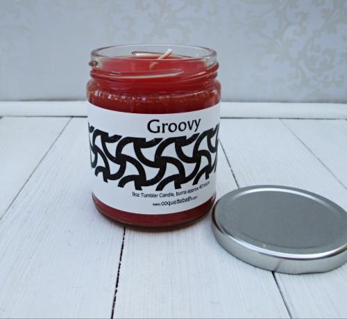 Groovy Jar Candle, Patchouli Nag Champa blend, 9oz jar