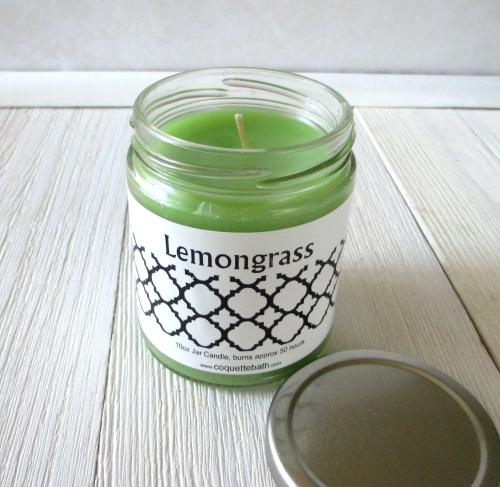 Lemongrass Jar Candle, 9oz, fresh spa herbal scent