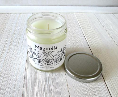 Magnolia Jar Candle, 9oz, realistic white floral