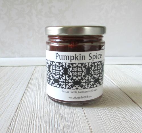 Pumpkin Spice Jar Candle, holiday scent, pumpkin spice blend