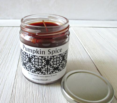 Pumpkin Spice Jar Candle, holiday scent, pumpkin spice blend