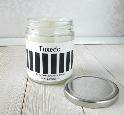 Tuxedo Jar candle, 9oz, masculine fresh fragrance