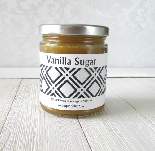 Vanilla Sugar Jar Candle, vanilla musk blend, top seller, 9oz size