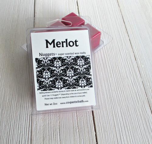 Merlot wax melts, Nuggets™, 2oz size, rich red wine fragrance