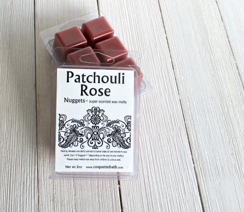 Patchouli Rose Wax Melts, Nuggets™, 2oz size, floral herbal blend
