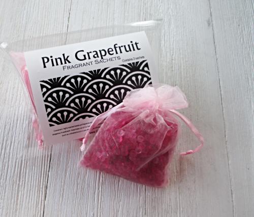 Pink Grapefruit Sachet, 2pc set, vivid citrus fragrance