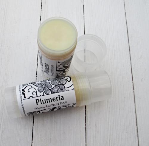 Plumeria Lotion Bar, Solid floral lotion, 2oz twist up tube