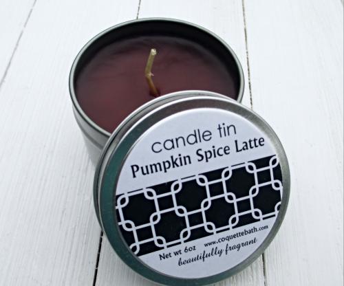 Pumpkin Spice Latte Tin Candle, 6oz size