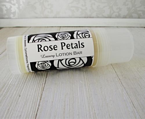 Rose Petals lotion bar, solid formula, 2oz twist up tube