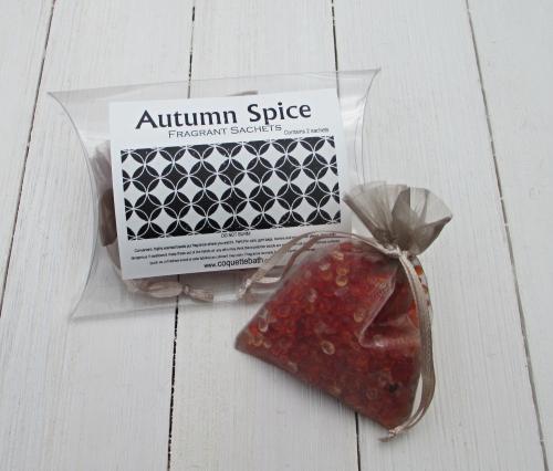 Autumn Spice sachets, 2pc package. Seasonal scent